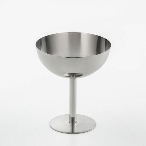 Бокал-коктейльная рюмка из нержавеющей стали, 200 мл, 11×10 см, глянцевый, цвет серебряный