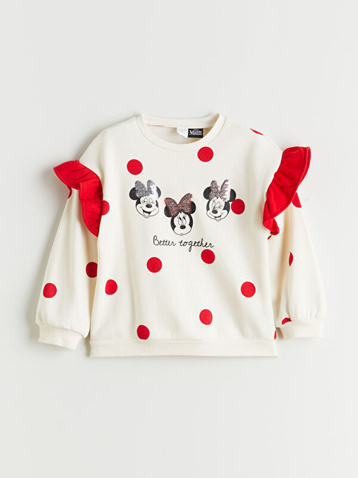 Kal?n Minnie Mouse Bask?l? K?z ?ocuk Sweatshirt