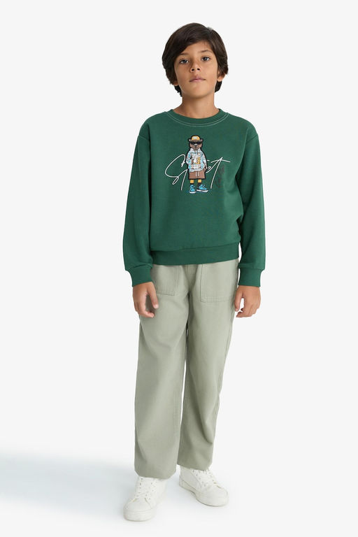 Bisiklet Yaka Bask_l_ Sweatshirt Erkek _ocuk - Defacto фото 2
