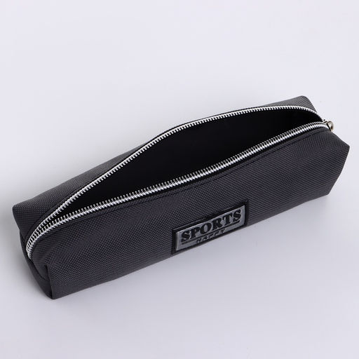 Косметичка-пенал на молнии Sports happy, серая - Simaland фото 3