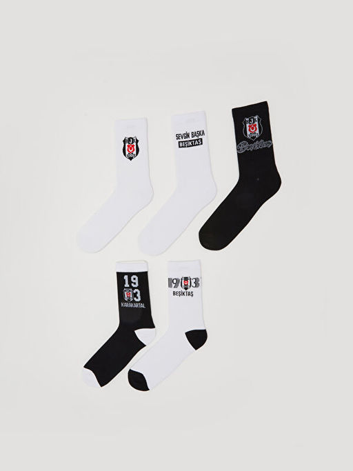 Be?ikta? Bask?l? Erkek Taraftar Soket ?orap 5li