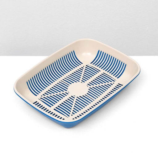 Туалет округлый с сеткой 33,5 х 25 х 6 см, бежевый/синий - Simaland фото 3