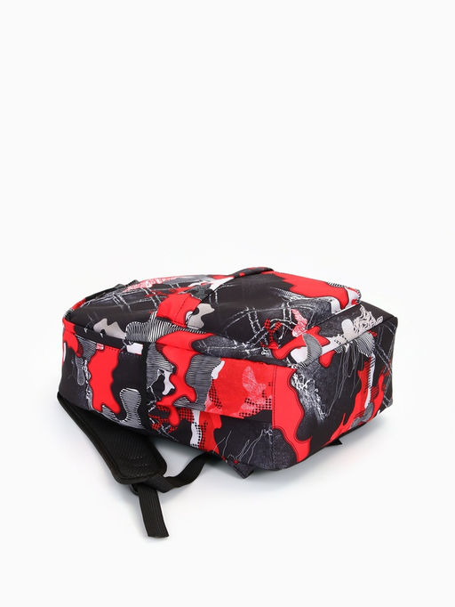 Рюкзак школьный на молнии, с карманами, с абстрактным принтом, размер 30?13?42 см, с принтом, чёрный