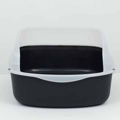 Туалет с бортом, 50×35×18 см, пластик, чёрный