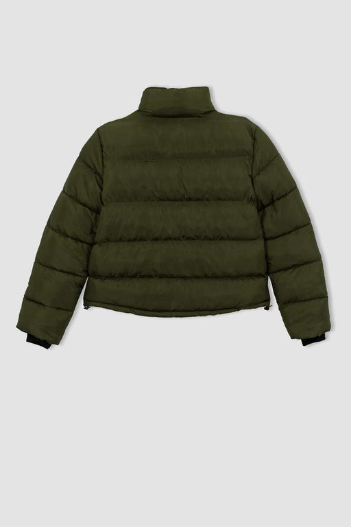 Водоотталкивающая ветрозащитная укороченная куртка-пуховик DeFactoFit стандартного кроя  фото 9