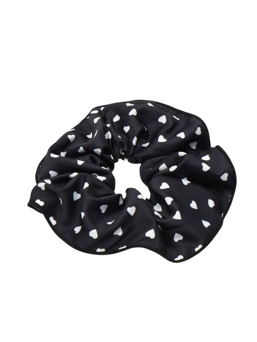 Цена за 3 шт. Резинка для волос "Орбита гранд" сердца, 15 см, бело-чёрный