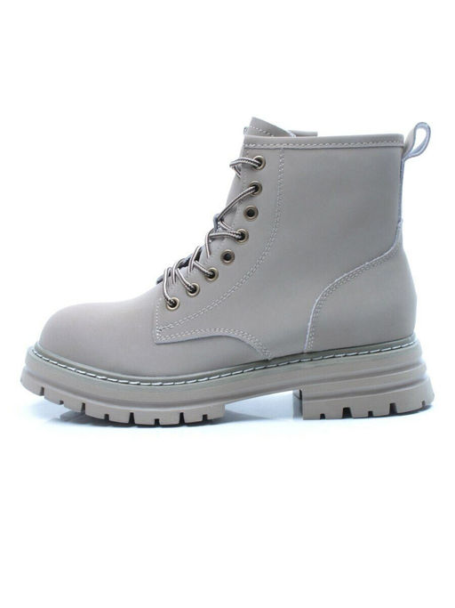 01-P8306-3 GRAY/BEIGE Ботинки демисезонные женские (натуральная кожа)