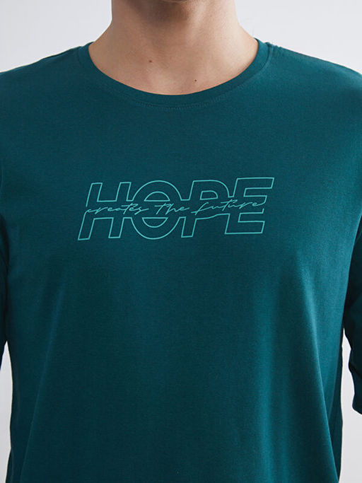 Bisiklet Yaka Bask?l? Erkek Pijama ?st