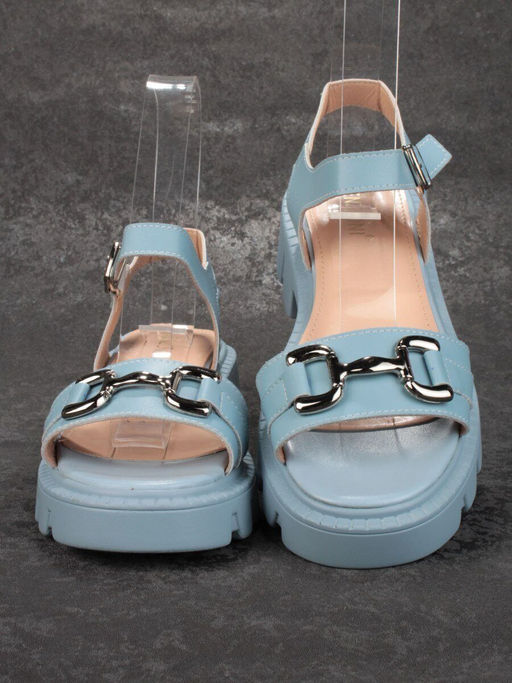 08-PEY182-5 LIGHT BLUE Босоножки женские (натуральная кожа) - No name фото 12