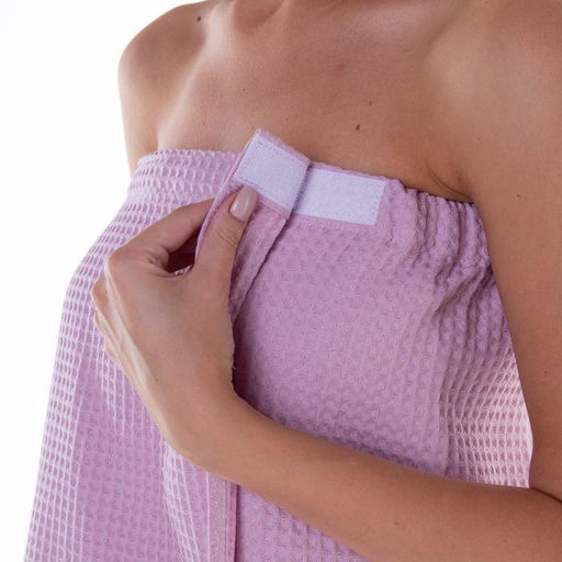 Полотенце банное Этель Парео с карманом 80*140 см. цв.нежная лаванда, 100% хл, вафля 240 г/м2  фото 2