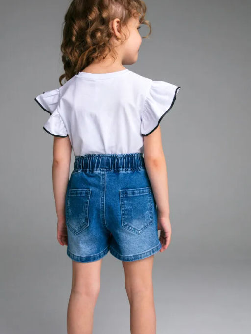 PlayToday / Шорты текстильные джинсовые для девочек  фото 3