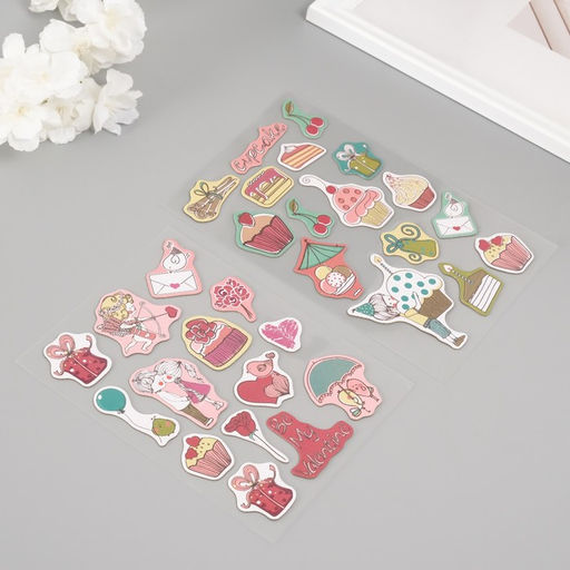 Наклейки для творчества Любовь, набор 2 листа, 22?12.5 см