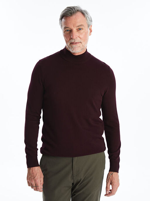 Yar?m Bal?k?? Yaka Erkek Triko Kazak