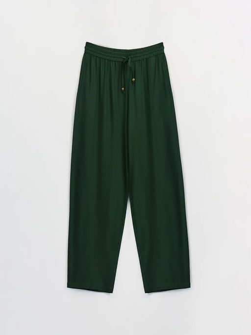 Льняные брюки с эластичным поясом