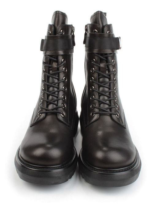 04-M2-592 BLACK Ботинки зимние женские (натуральная кожа, натуральный мех)