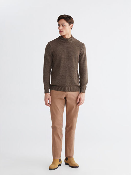 Yar?m Bal?k?? Yaka Erkek Triko Kazak