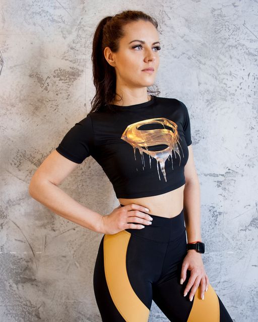 Укороченная футболка Superman Gold