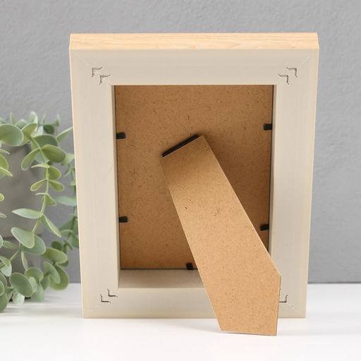 Фоторамка для фото 10×15 см «Стефания», пластик, св. дерево с белым, 4.4×15×20 см