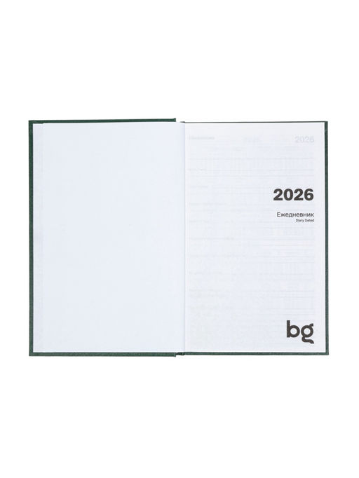 Ежедневник датированный Calligrata, А5, 2026, твёрдая обложка из бумвинила, 168 листов, тёмно-зелёный