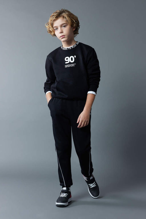 Толстые спортивные штаны для мальчиков с эластичными карманами на шнуровке на талии - Defacto фото 4