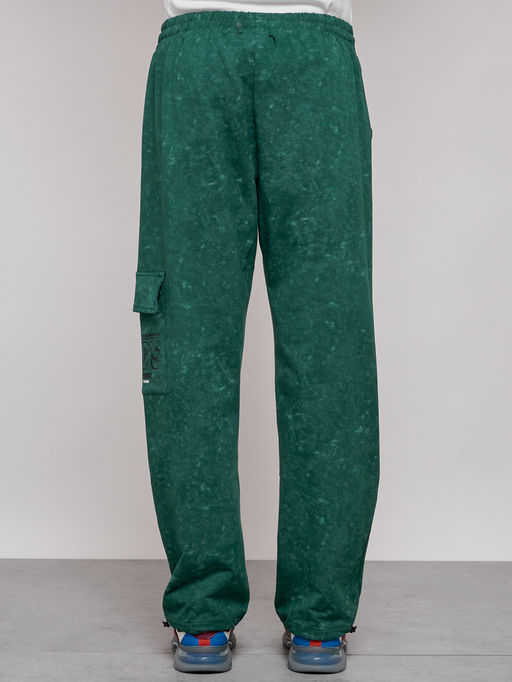 Широкие спортивные брюки трикотажные мужские зеленого цвета 12932Z - Mtforce фото 20