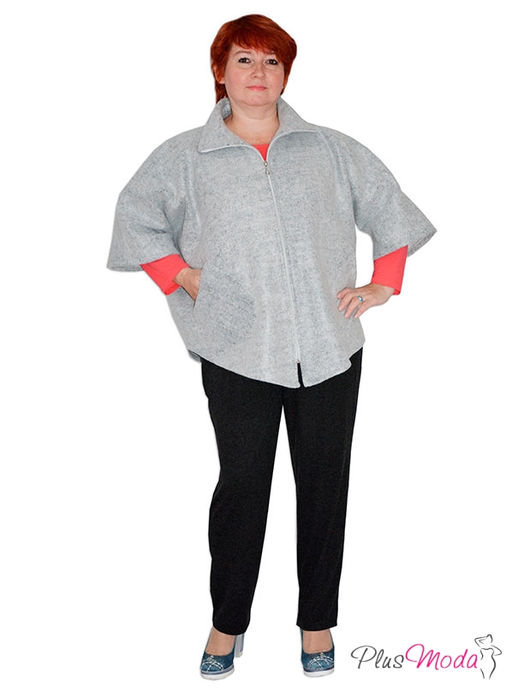 Пончо Модель №164 размеры 52-74 - Plusmoda фото 5