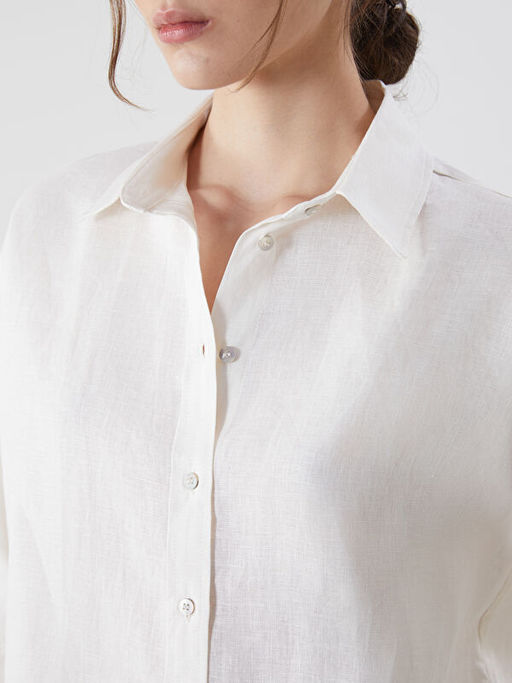 Oversize %100 Keten Kad?n G?mlek