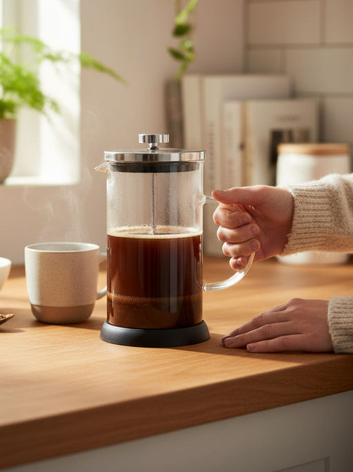 Чайник/кофейник (френч-пресс) стеклянный NERO GFP01-350ML чёрный 950065 /Mallony/  фото 5