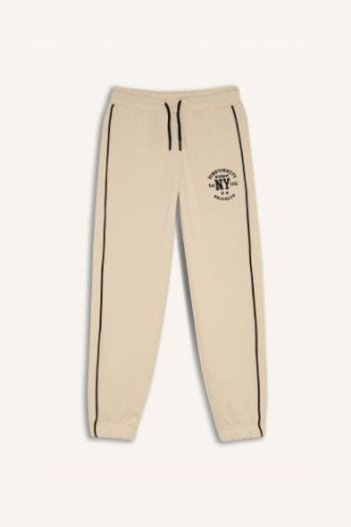 K?z Cocuk Beli Lastikli Bask?l? Pamuklu Jogger Esofman Alt?