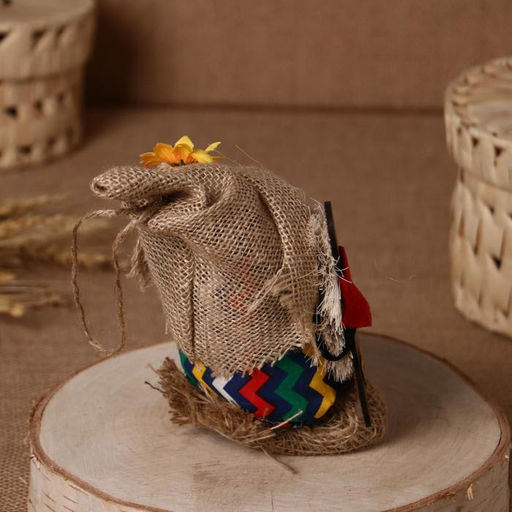 Фигурка-оберег «Домовой. Василек в льняном колпаке, с топором», 23×15×8 см, МИКС