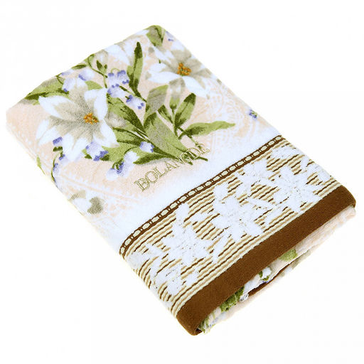 "Япония-2012" Полотенце махровое 50х90см, плотность 300гр/м2, 100% хлопок, Ландыш, бежевый, Bolangde (Китай)