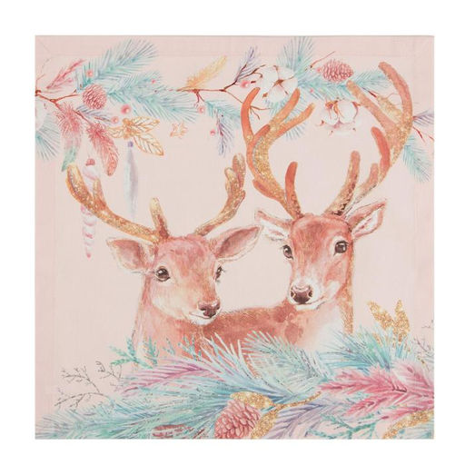 Набор новогодних салфеток Этель Pink magic, 40х40см - 4 шт, хлопок, саржа  фото 6