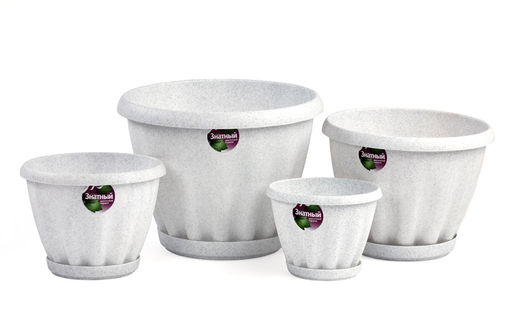 Горшок Знатный 2,0 л, d-180, с/п, мрамор, арт. Мп302МР - Spin&Clean фото 2