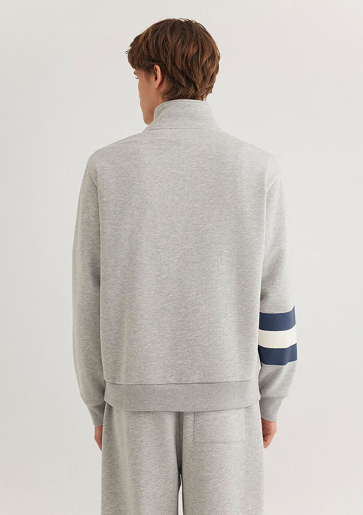 Mavi Patch Logo Yar? Fermuarl? Gri Sweatshirt  фото 5