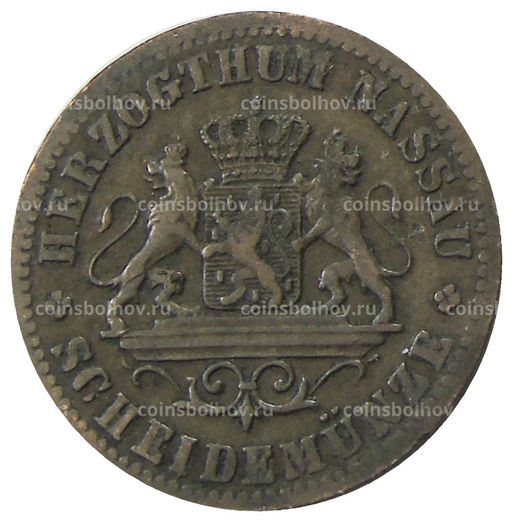 Монета 1 крейцер 1861 года Германские государства Нассау