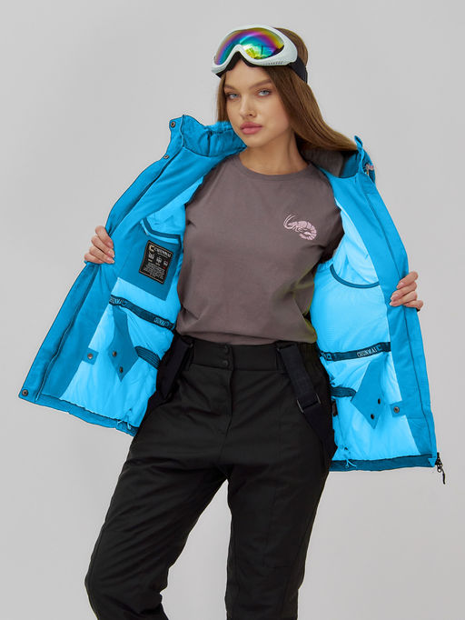 Горнолыжная куртка женская зимняя синего цвета 7015_1S - Chunmai фото 12
