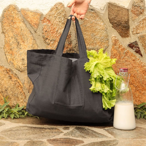 Сумка изо льна двухсторонняя SL HOME Linear bag, 67?35 см