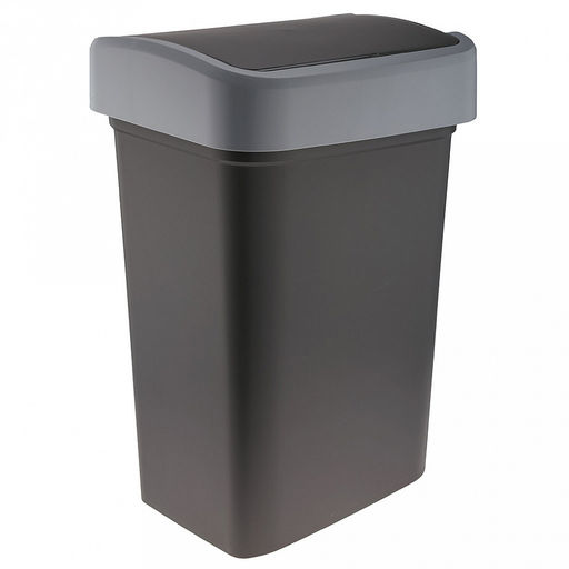 Ведро для мусора с плавающей крышкой пластмассовое SMART BIN 50л, с креплением для мусорных пакетов, серый Econova (Россия) - Домашняя мода фото 5