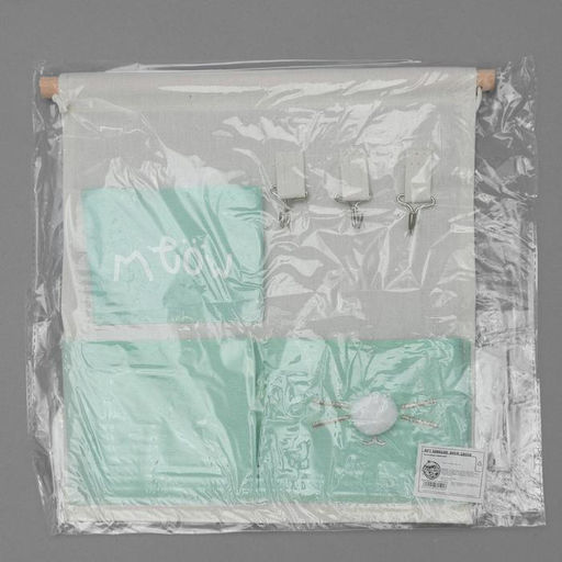 Органайзер подвесной с карманами Доляна «Мяу», 3 отделения, 30×34 см, бирюзовый