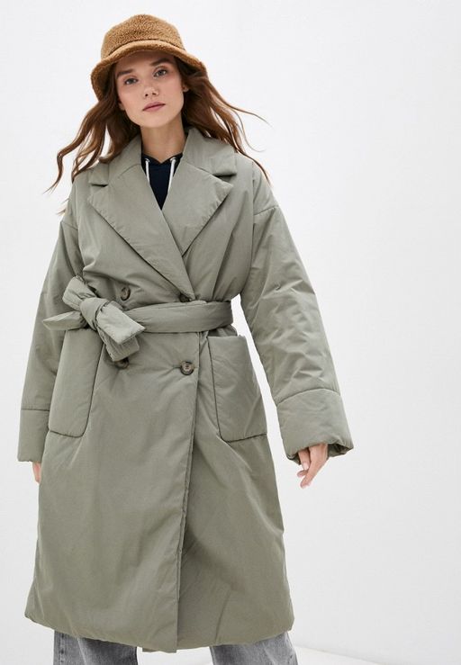 Объемное утепленное пальто запашного кроя - Incity фото 5