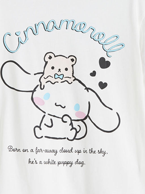 Bisiklet Yaka Cinnamoroll Bask?l? K?z ?ocuk Ti??rt