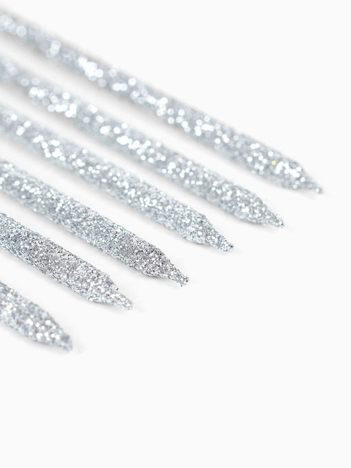 Цена за 2 шт. Свечи для торта «Твой день», 6 шт, серебро