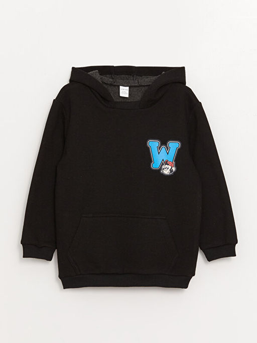 Uzun Kollu Nostaljik Maymun Bask?l? Erkek Bebek Hoodie