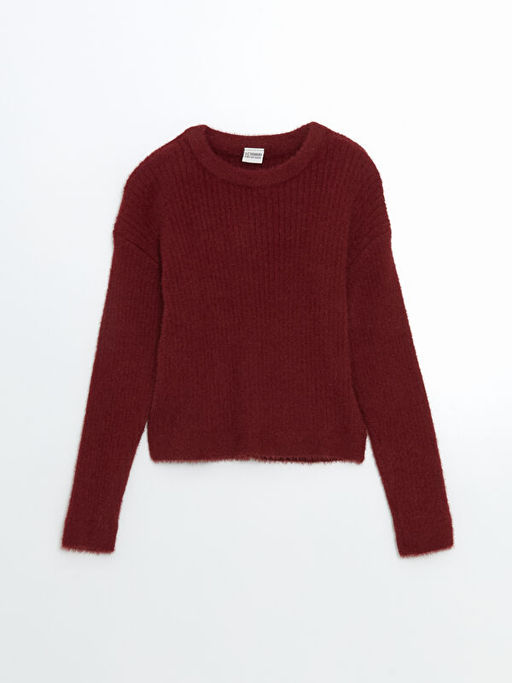 Bisiklet Yaka K?z ?ocuk Triko Kazak