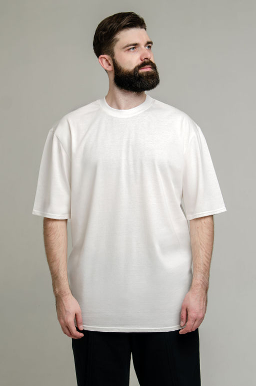 Арт. 61138 Футболка мужская оверсайз 48-56 (5 шт) Цвет:молочный - Идеал фото 7