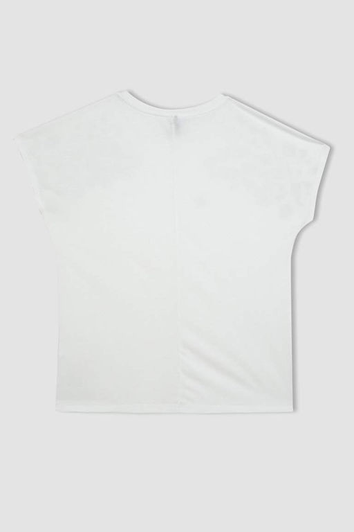 Футболка с коротким рукавом с круглым вырезом и принтом - Defacto фото 8