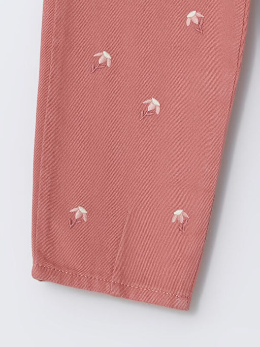 Beli Lastikli ?i?ekli K?z Bebek Pantolon