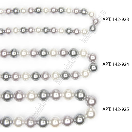 Бусины круглые на нитке 6 мм (SF-8068) жемчуг микс №2 - Больше подарков фото 2