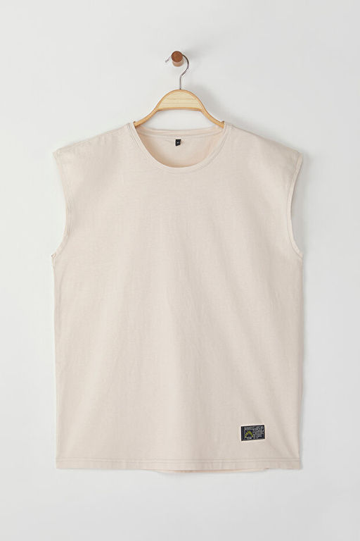 Ta_ Oversize/Geni_ Kesim Eskitme/Soluk Efekt Etiket Detayl_ T-Shirt/Atlet TMNSS25AL00001 - Trendyolmilla фото 2