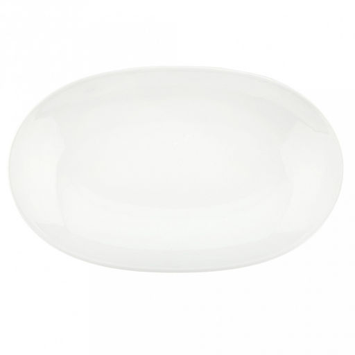"Роса" Блюдо фарфоровое 332х205х41мм, овальное, рифленый борт, белый (Китай)